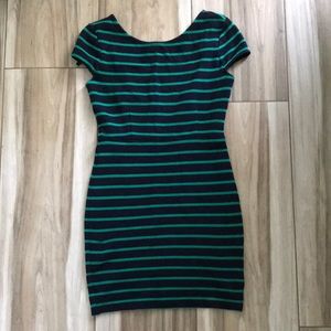 Stripped bodycon dress